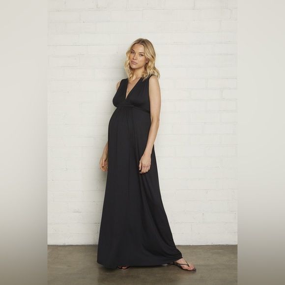 Rachel Pally Long Sleeveless Caftan Maxi Dress in Black Size Small Maternity - Picture 3 of 11
